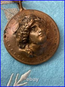 Antique Sterling Silver MORGAN DOLLAR Coin 1890 Pop Out Repousse Pendant