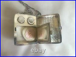 Antique Sterling Silver Watrous Mfg Co Mini Purse Bag Coin Powder Carryall 1913