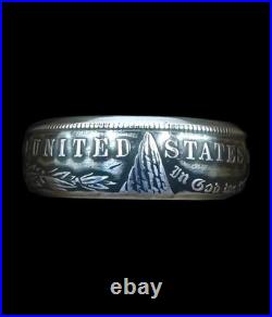 Antique U. S. 90% Silver Morgan Dollar Coin Ring Band NEW