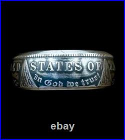 Antique U. S. 90% Silver Morgan Dollar Coin Ring Band NEW