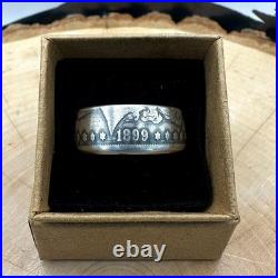 Antique U. S. 90% Silver Morgan Dollar Coin Ring Band NEW