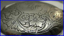 Antique Victorain Art Nouveau Sterling Silver Coin Purse Compact