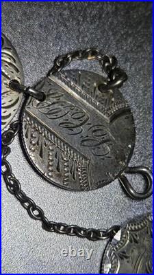Antique Victorian Charm Bracelet Coin Silver Sitting Liberty Circa 1891 Wow Antique Victorian Charm Bracelet Coin Silver Sitting Liberty Circa 1891 Wow