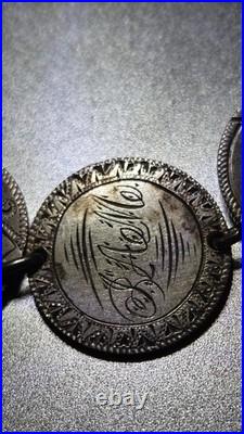 Antique Victorian Charm Bracelet Coin Silver Sitting Liberty Circa 1891 Wow