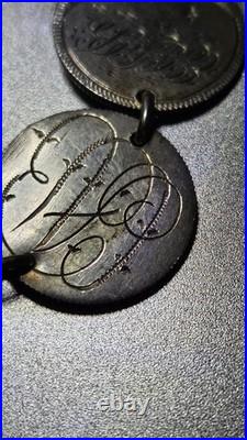 Antique Victorian Charm Bracelet Coin Silver Sitting Liberty Circa 1891 Wow