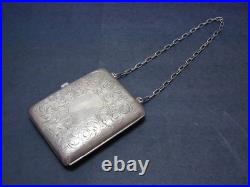 Antique Victorian Sterling Dance Purse Coin Calling Card Cigarette Case Silver