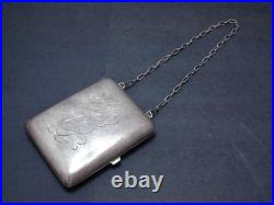 Antique Victorian Sterling Dance Purse Coin Calling Card Cigarette Case Silver