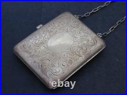 Antique Victorian Sterling Dance Purse Coin Calling Card Cigarette Case Silver