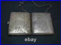 Antique Victorian Sterling Dance Purse Coin Calling Card Cigarette Case Silver