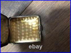 Antique Victorian Sterling Silver Compact Case Purse Coin Wallet with Chain