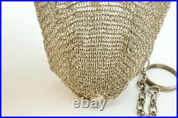 Antique Victorian Sterling Silver Mesh Expandable Coin Purse