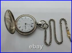 Antique Working 1857 WALTHAM Coin Silver Key Wind Full Hunter Pocket Watch 18s