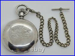 Antique Working 1883 HAMPDEN Victorian Coin Silver Full Hunter Pocket Watch 18s