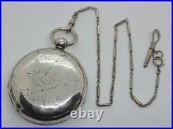 Antique Working 19th C. NEW ENGLAND WATCH CO. Coin Silver Key Wind Pocket Watch