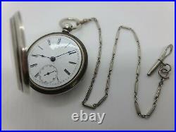 Antique Working 19th C. NEW ENGLAND WATCH CO. Coin Silver Key Wind Pocket Watch