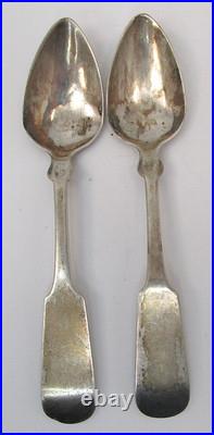 Antique Z. Clark Coin Silver Pair of Spoons