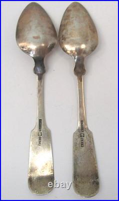 Antique Z. Clark Coin Silver Pair of Spoons