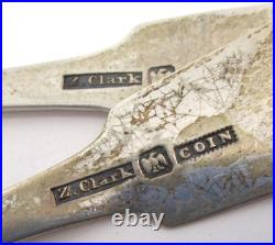 Antique Z. Clark Coin Silver Pair of Spoons