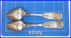 Antique Z. Clark Coin Silver Pair of Spoons