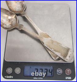 Antique Z. Clark Coin Silver Pair of Spoons