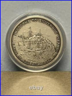 Antiqued 2018 Silverbug Island Leviathan 1 oz. 999 Fine Silver Round