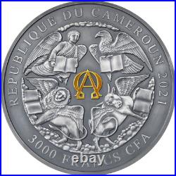 Apocalypse 3 oz. 999 silver cameroun lady and dragon silver coin 2021