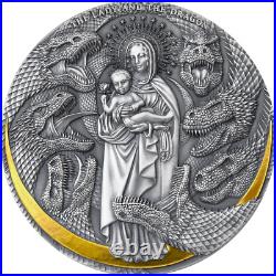 Apocalypse 3 oz. 999 silver cameroun lady and dragon silver coin 2021