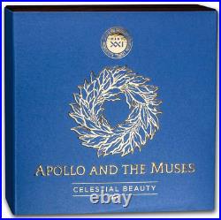 Apollo and The Muses Celestial Beauty 5 oz Antique finish Ag Coin Cameroon 2022
