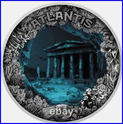 Atlantis The Sunken City 2 oz Antique finish Silver Coin 5$ Niue 2019