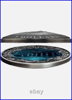 Atlantis The Sunken City 2 oz Antique finish Silver Coin 5$ Niue 2019