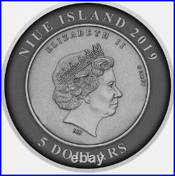 Atlantis The Sunken City 2 oz Antique finish Silver Coin 5$ Niue 2019