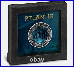 Atlantis The Sunken City 2 oz Antique finish Silver Coin 5$ Niue 2019