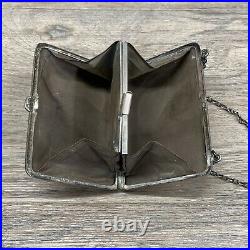 Atq Victorian Sterling Silver Lined Coin Purse Monogrammed