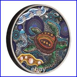 Australian Turtle Yaunati 2026 2oz Silver Antiqued Coloured Coin