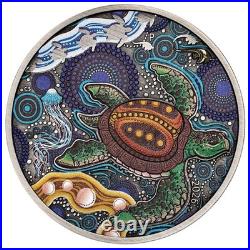 Australian Turtle Yaunati 2026 2oz Silver Antiqued Coloured Coin