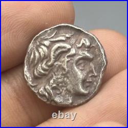 Authentic Ancient Greek silver coin with king face 2000+ years old