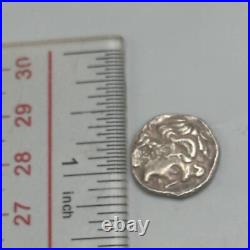 Authentic Ancient Greek silver coin with king face 2000+ years old