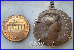 Authentic Ancient Roman Emperor Hadrian Coin Rome Mint 117-138 AD Silver Pendant