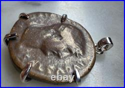 Authentic Ancient Roman Emperor Hadrian Coin Rome Mint 117-138 AD Silver Pendant