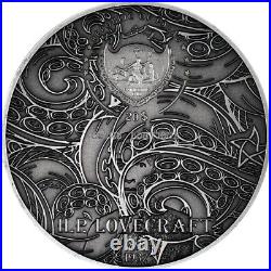 Azathoth ultra high relief 3 oz silver coin antiqued Palau 2023