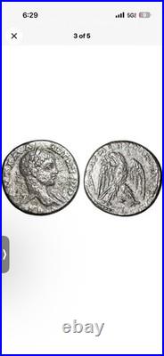 BEAUTIFUL Large Silver Roman Coin w COA Eagle Facing Wings Spread CERTIFIED