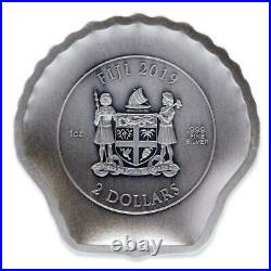 BRAND NEW Castaway Seashells 2019 1oz Pure Silver SCALLOP Coin $2 Fiji Coin