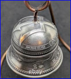 Barbados Trident Silver Coin Bell Guardian Gremlin Bell 2oz. 999 Antiqued
