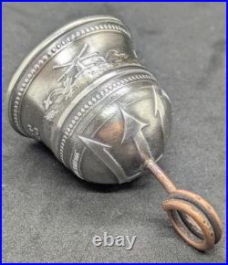 Barbados Trident Silver Coin Bell Guardian Gremlin Bell 2oz. 999 Antiqued