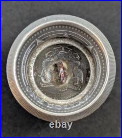 Barbados Trident Silver Coin Bell Guardian Gremlin Bell 2oz. 999 Antiqued