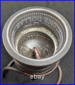 Barbados Trident Silver Coin Bell Guardian Gremlin Bell 2oz. 999 Antiqued