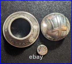 Barbados Trident Silver Coin Bell Guardian Gremlin Bell 2oz. 999 Antiqued