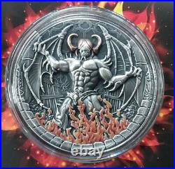 Beelzebub 2 oz Antique finish Silver Coin 2000 Francs CFA Cameroon 2021