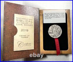 Biblical Series Crown Of Thorns 2019 $2 Niue 2 oz Silver Coin #827/1499 Box&COA