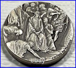 Biblical Series Crown Of Thorns 2019 $2 Niue 2 oz Silver Coin #827/1499 Box&COA